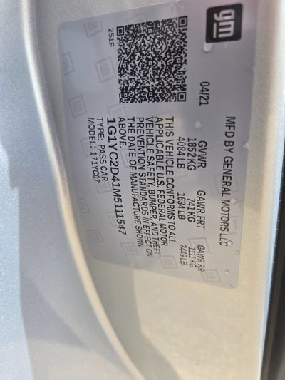 2021 Chevrolet Corvette Stingray 3LT