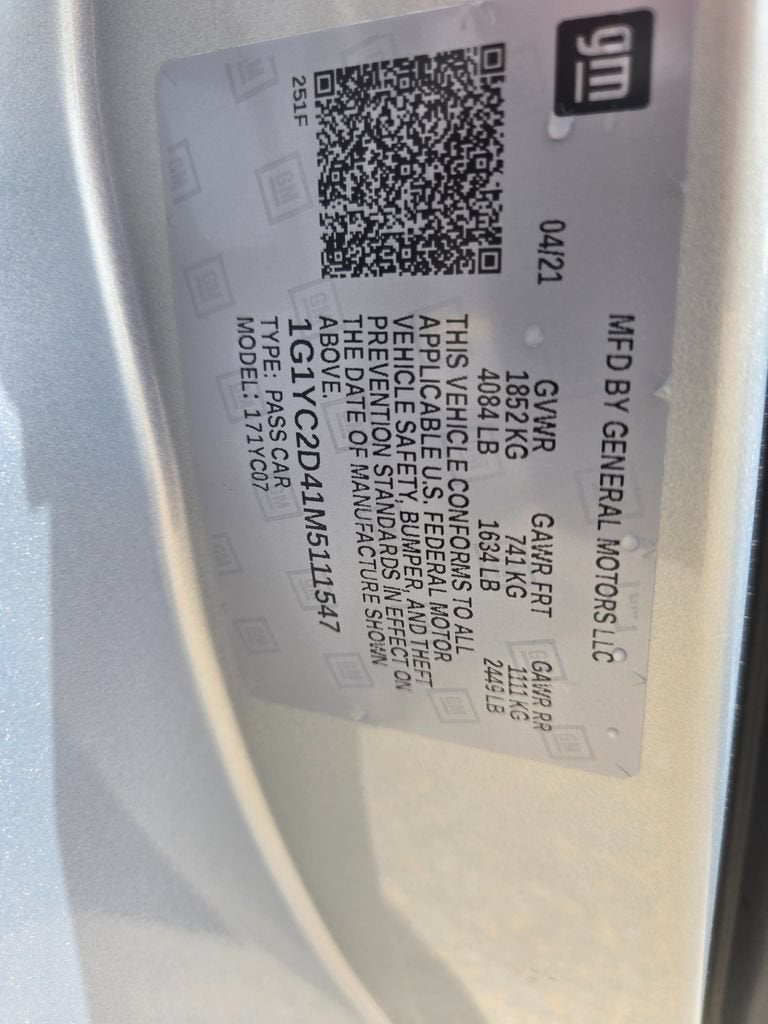2021 Chevrolet Corvette Stingray 3LT