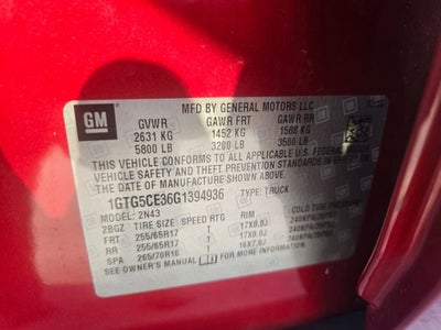 2016 GMC Canyon 2WD SLE